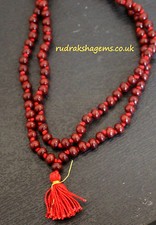 8mm red sandalwood mala 108 - 108, +