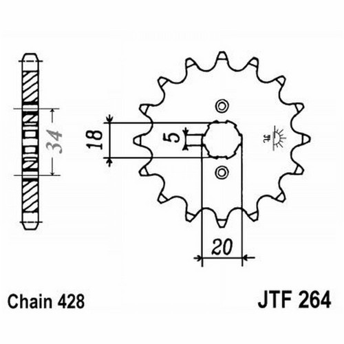 Sprocket 264 z16 yamaha - jt,