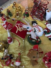 Vintage Lot of Kitsch 1970s/80s/90s Christmas Baubles Decorations Incl Garland