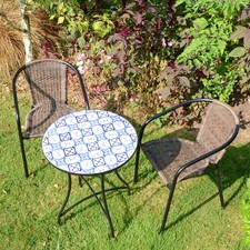 "NASSAU" BISTRO TABLE & 2 "SAN REMO" CHAIRS - 50% OFF & FREE DELIVERY