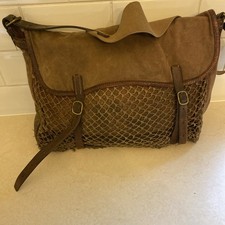 Vintage Fly Fishing Tackle Bag  Canvas, Leather Straps hunting shooting satchel 
