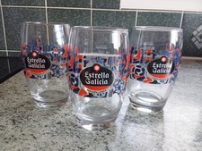 Set Of 3 Estrella Galicia Half Pint Beer/lager Glasses