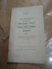 Original WW1 Grimsby Chums 5th Reunion 1923 Programme,Menu,  Etc. Lincs Regt.