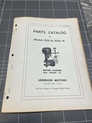 Vintage parts catalog johnson - parts,