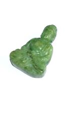 Nephrite Jade Carved Sculpture Seated Shakyamuni  Buddha Praying ( Green Jade)