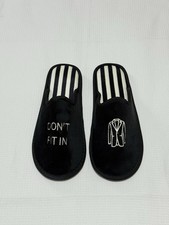 RARE Suitsupply Embroidered Indoor Black Velvet Slippers