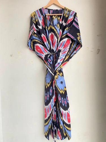 Black ikat kaftan indian - ikat,