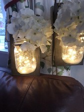 Decorative light up flower jars