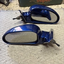 HYUNDAI COUPE  Manual Door Mirrors pair in blue working 