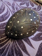 Antique Carved Coconut Metal Work