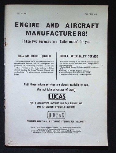 Original 1958 advert lucas gas - 1958,