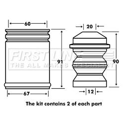 Shock absorber dust cover kit - dust,