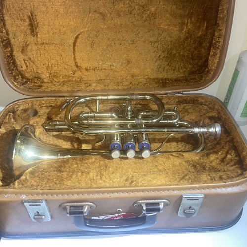 Vintage cased valve cornet - ,