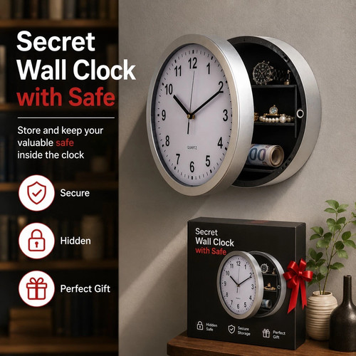 Wall clock hidden safe - wall,