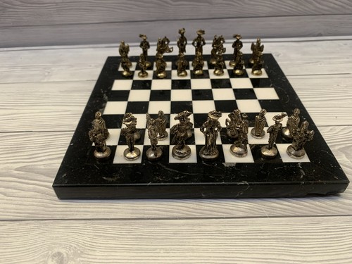 Vintage marble chess set - chess,