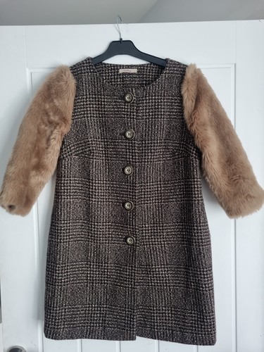 Ladies tweed fux fur sleeved - ladies,