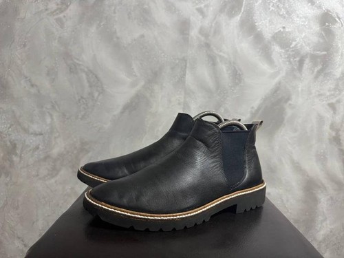 Women ecco boots black leather - black,