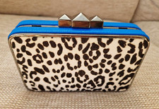 Ladies Beth Jordan Animal Print Clutch Bag with Chain Shoulder Strap
