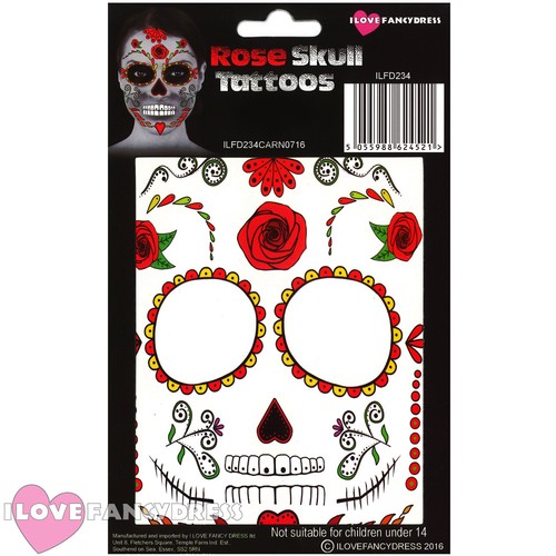 Rose skull temporary face - rose,