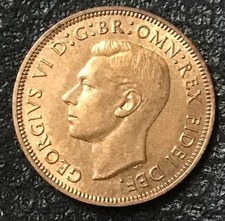 1952 King George VI Halfpenny Coin In Very High UNC Grade - Great Britain #R111