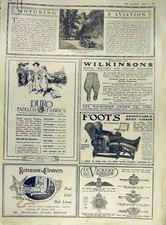 Original Old Antique Print Motor Napier Car Rolls-Royce Aeroplane Handley-Page