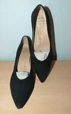 Ladies Black Suede JOHN LEWIS Classic Court Shoe Size 4 (37)