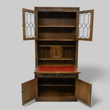 Old Charm Wall Unit Bookcase Display Bureau Light Oak FREE UK Delivery*