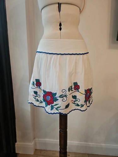 White embroidered floral mini