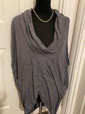 Yong Kim grey cowl mock wrap