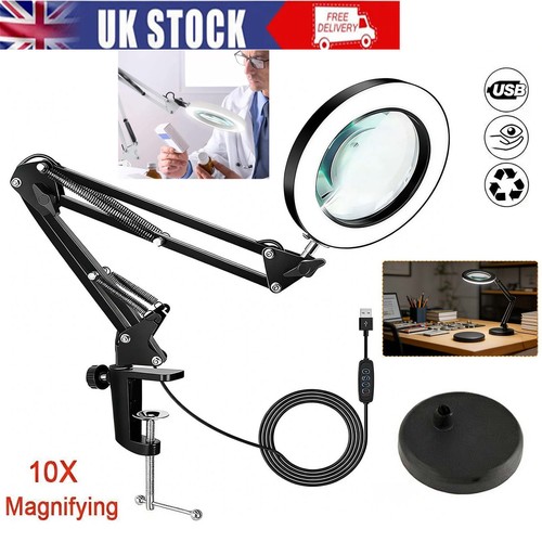 10x magnifier glass - glass, led