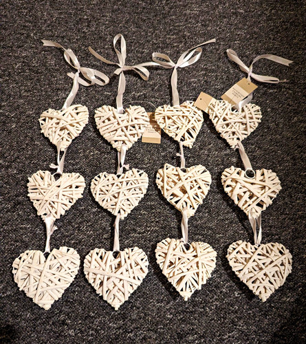 White wicker heart wall - wicker,