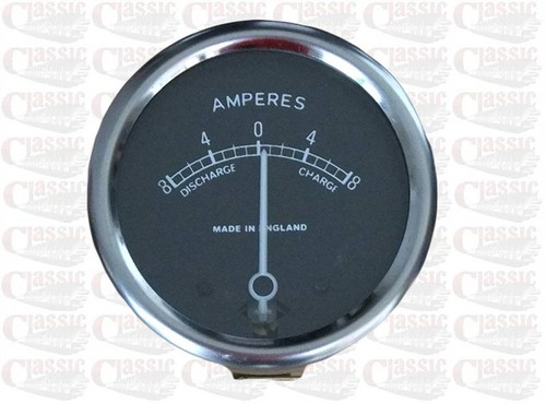 Black dial ammeter - 6v, 2''