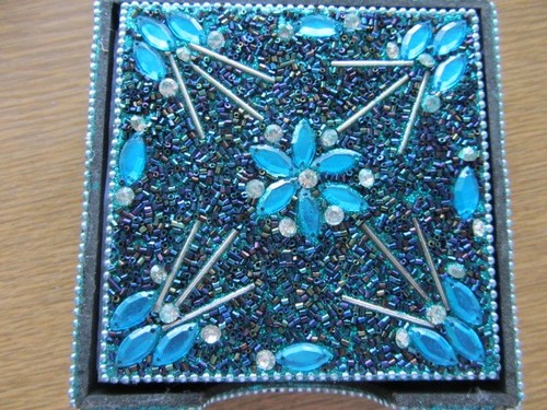 Turquoise beaded jewelled - turquoise,
