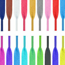 2x Pairs Flat Coloured Shoe Boot Trainer Skate Kids Long Laces Choice of Colour 