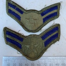 Pair of United States Air Force Rank Chevrons Olive Green -- Airmen First Class