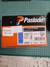 Paslode 300274 F16 1.6mm x 63mm Galvanised Angled Brad Nails (2000 Pack & 2 Fuel