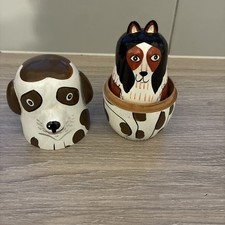 Russian Dolls dogs stacking nestling Animals Wooden Christmas Toy 