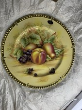 Aynsley Orchard Gold Etched Plate Fine Bone China 10 inches by 10 1/2 