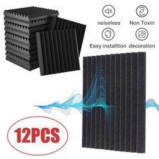 12x Black Thick Acoustic Foam