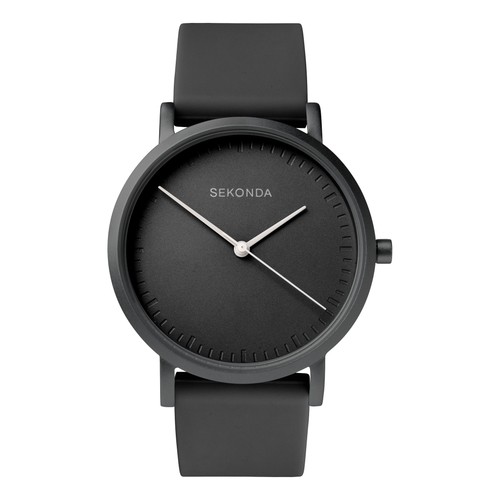 Sekonda ladies black silicone - black,