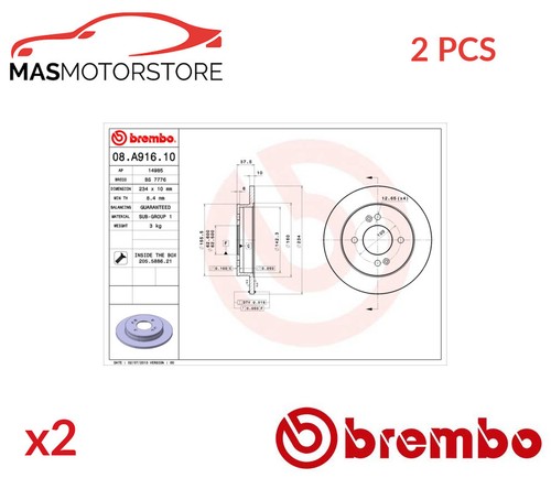 Brake discs set pair - discs,