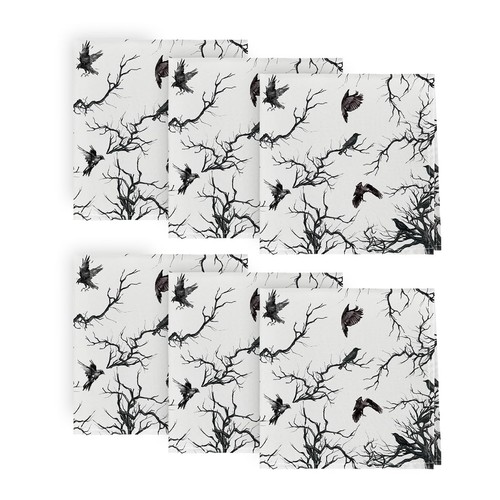Halloween cloth napkins crow - halloween,