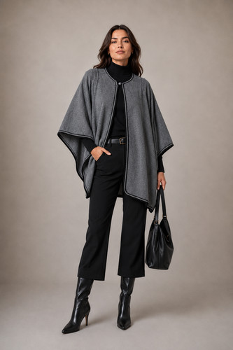 Windsmoor cape grey wool - os,
