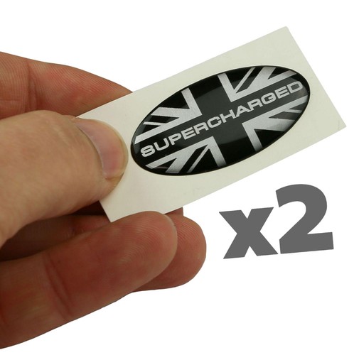 2xsupercharged union jack - jack, oval