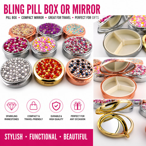 Bling pill case with - ✨,