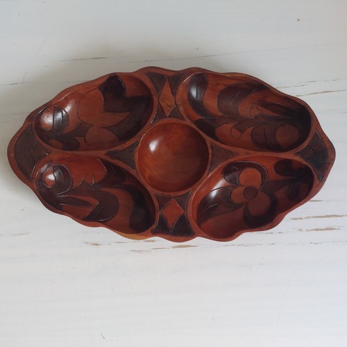 Vintage wooden carved serving - vintage,