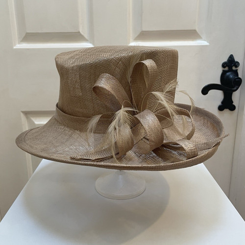 Ladies taupe sinamay occasion - ladies,