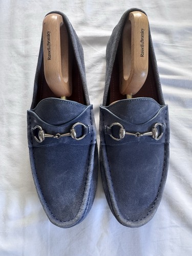 Gucci blue suede driver shoes - suede,