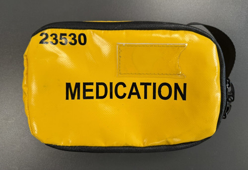 Yellow medication pouch - medication,