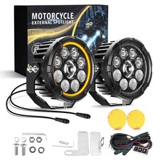 Pair Yellow White Motorcycle